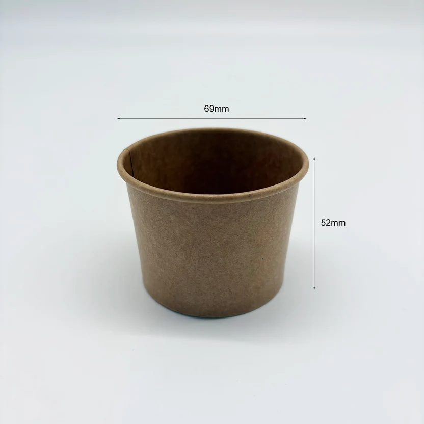 4oz Kraft Sauce Cup - 1000pk Kraft paperboard, PE-lined 4oz