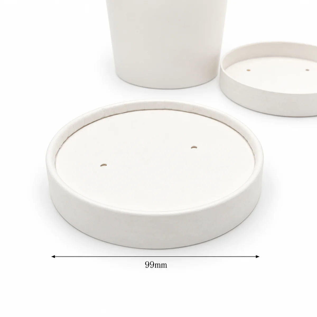 White Paper Lid 16oz Soup Container - 500pk White card